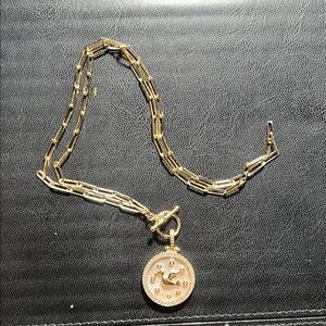 Melinda Maria Gold Chain Necklace with Circular Pendant